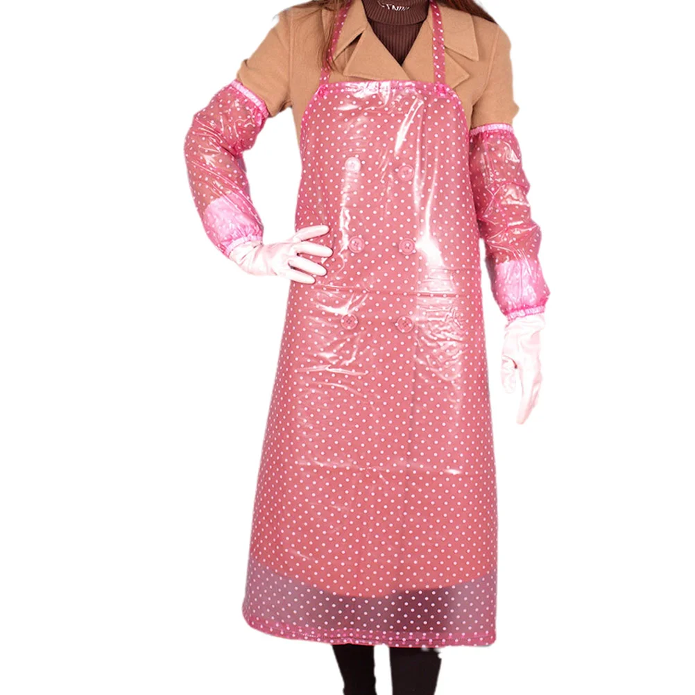 

PVC Apron Long Style Kitchen Apron Waterproof Apron Waterproof Oversleeve Apron Kitchen Apron Women Men Cleaning Apron Household