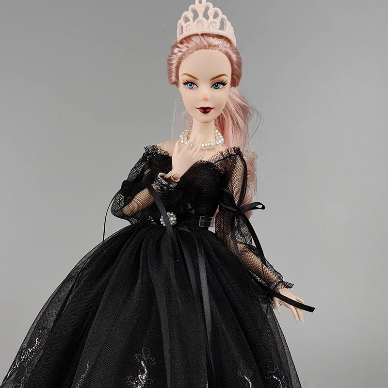 doll with black dress Handmade Clothes For 11.5