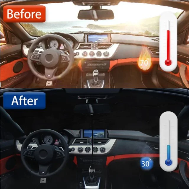 Szélvédő Napfény, Nyári Összecsukható Esernyő Autó Napfényes Elülső Ablak Napsütemény, Teherautó/Autó Burkolat - Image 4