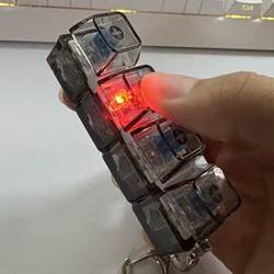 Mechanical Keyboard LED Keychain - Stress Relief & Creative Gift (Transparent black - 1p)