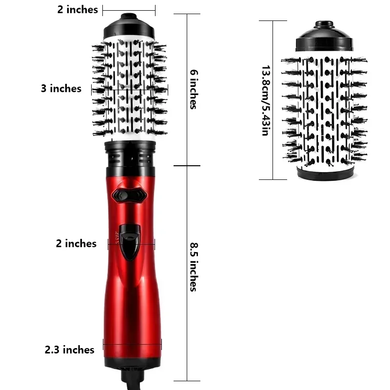 3 in 1 Rotating Hair Dryer Electric Comb Hair Straightener Brush Dryer Brush Hot Air Comb Negative Ion Hair Styler Comb 4