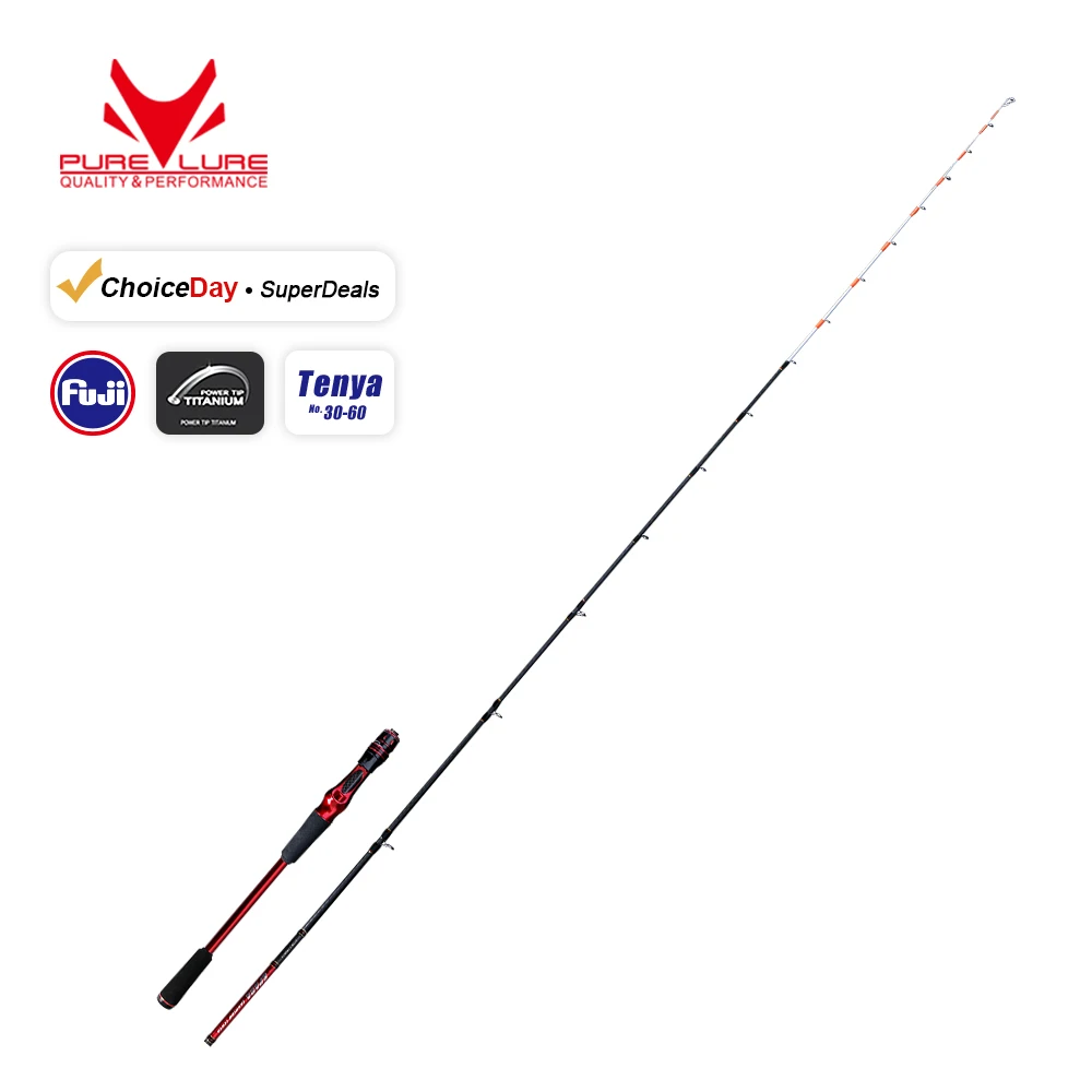 PURELURE Tenya 초경량 티타늄 팁, 오징어 문어 낚시, 캐스팅 8:2 액션 오징어 보트, 190cm, 30 - 60