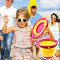 Children Beach Toys Kids Play Water Toys Foldable Portable Sand Bucket Summer Outdoor Toy Beach Play Sand Water Game Toy for Kid 2