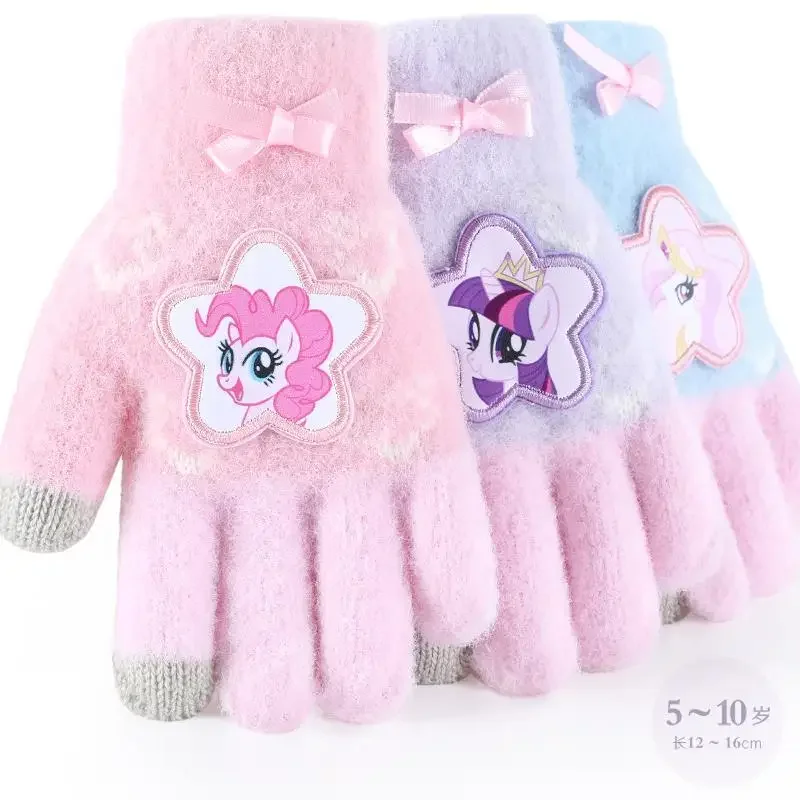 

My Little Pony Princess Celestia Twilight Sparkle pinkie pie children girls winter warm plus velvet full-covered finger gloves