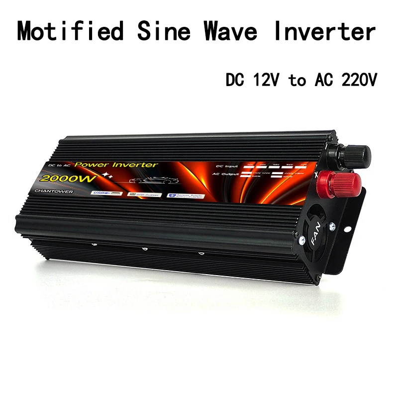 Inverter Solare 12V 220V Inverter Di Potenza 500W 1000W 2000W Dc Ac Convertitore Di Tensione Portatile Convertitore Usb Universale Per Auto