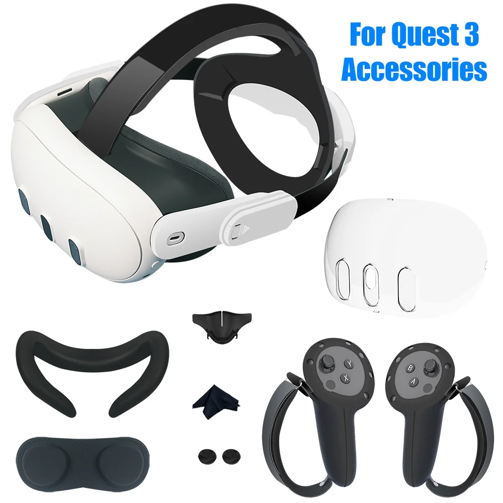 

Удобный Регулируемый Чехол-контроллер для головы с силиконовой крышкой для лица и блокировкой детской цветопередачи для Meta Quest 3