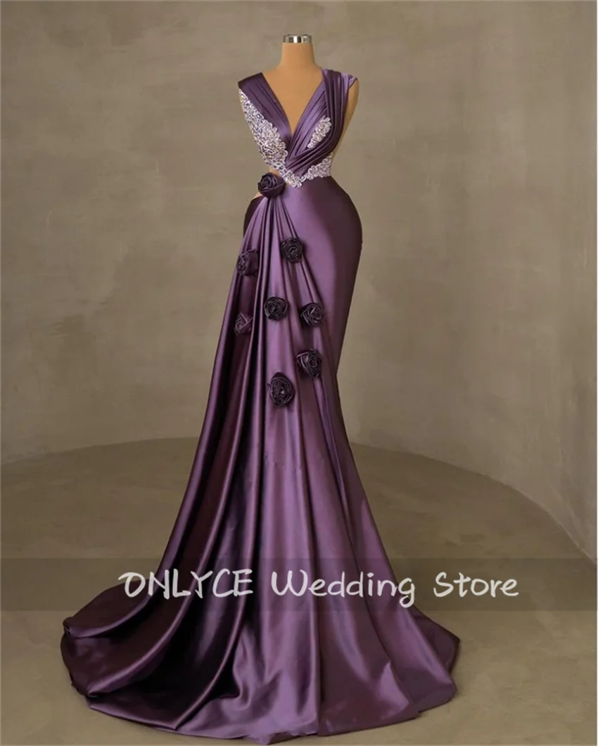 

Luxury Mermaid Evening Dresses Beadings Crystals Rhinestones Elastic Satin Appliques Prom Dress Party Gowns Vestidos