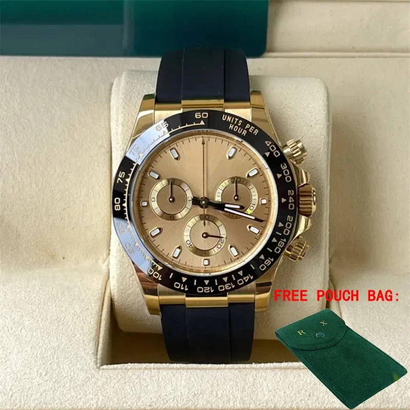 

Luxury Men's Automatic Mechanical Watch Men's Outdoor Sports Waterproof Panda Dial Rose Gold Black Rubber