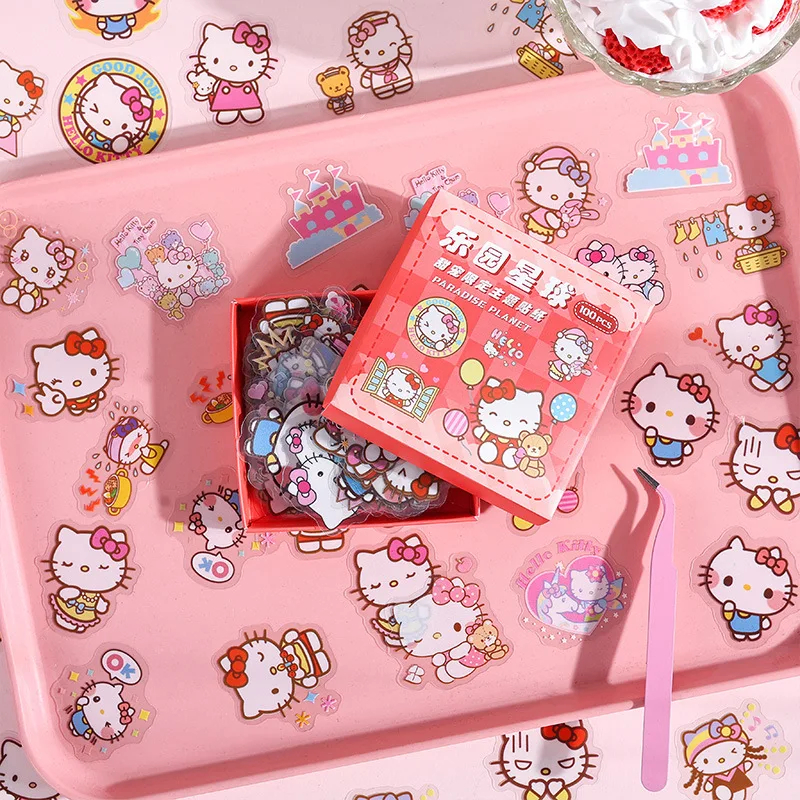 

24 коробки/партия, наклейки Sanrio Kawaii Cat Bear PVC, милые наклейки для скрапбукинга «сделай сам»