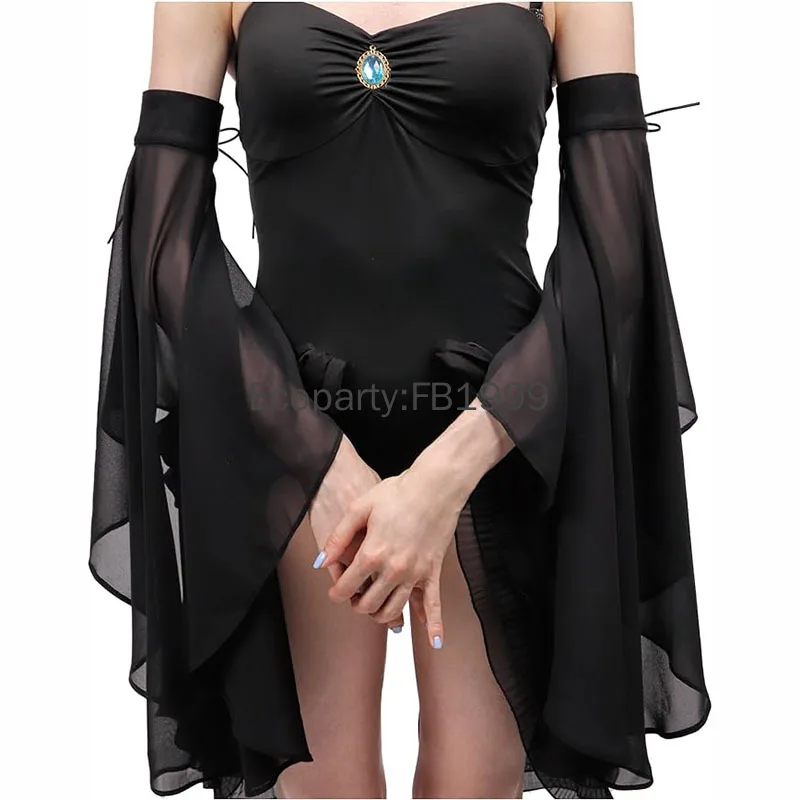 Women Long Tulle Sleeves Gothic Detachable Chiffon Luxurious Gloves For Wedding Party Renaissance Faire Costume Accessories cosplay gloves lace gloves