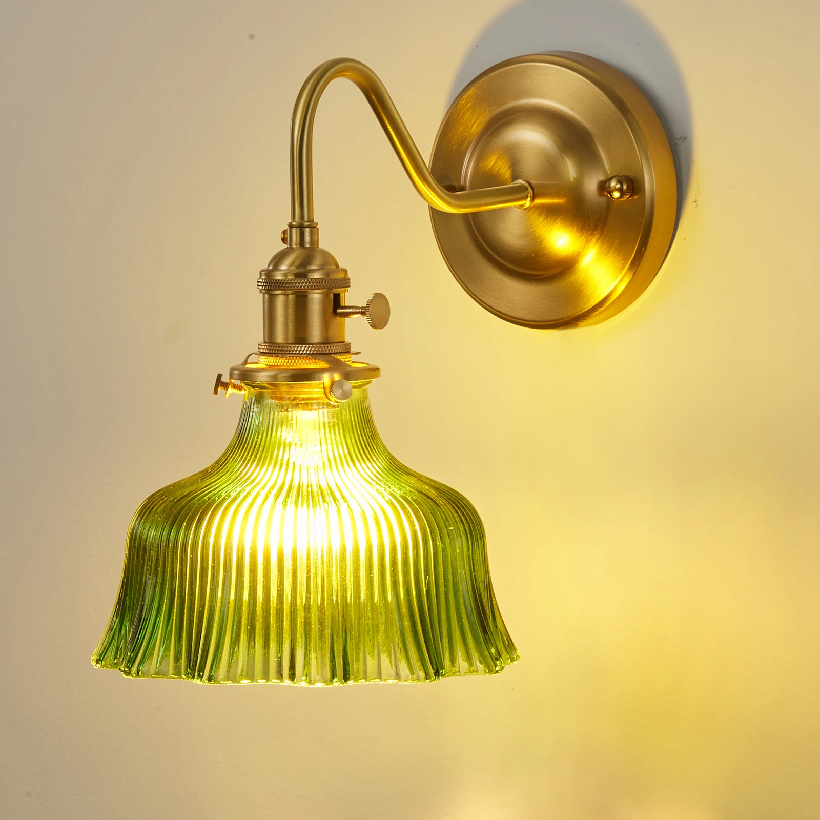 Brass Glass Wall Sconce 1