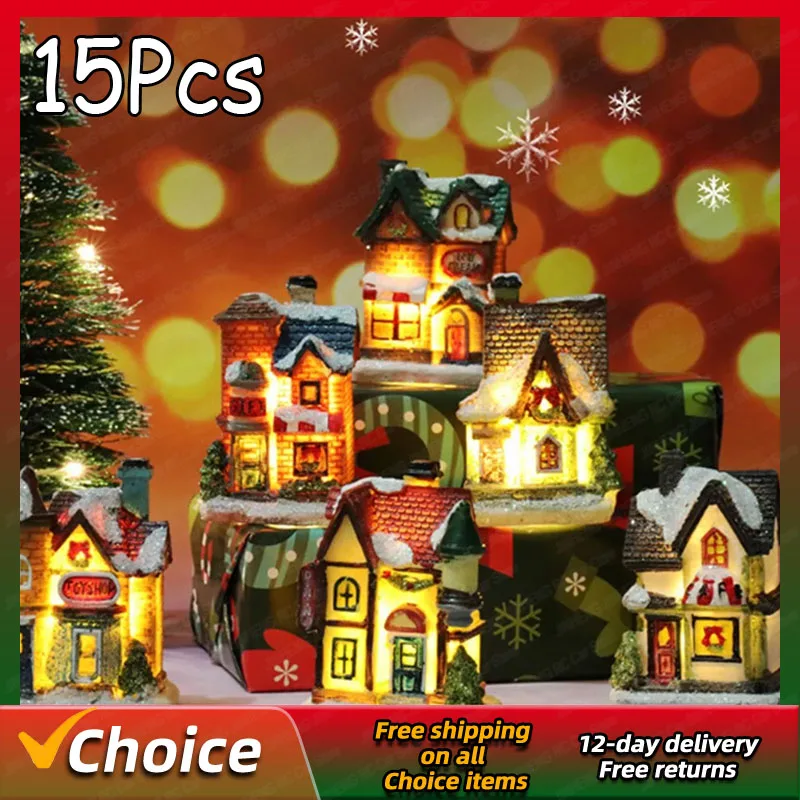 Hot Brightness LED Light Up Small Village House Scene Christmas