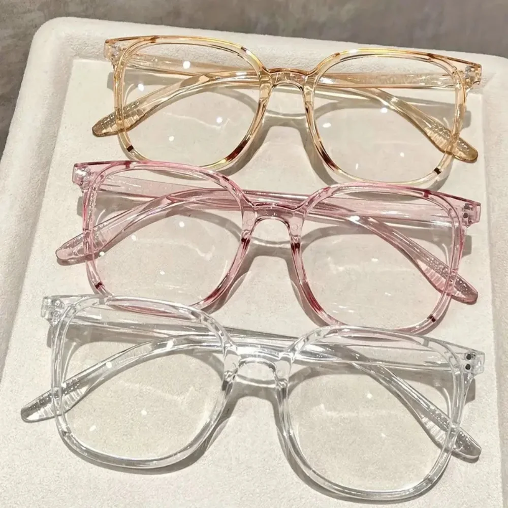 KLASSNUM Anti-Blaulicht-Dekorationsbrille für Damen, transparent, großer quadratischer Rahmen, Computer-Flachlicht-Modebrille 2026 – Detail 7