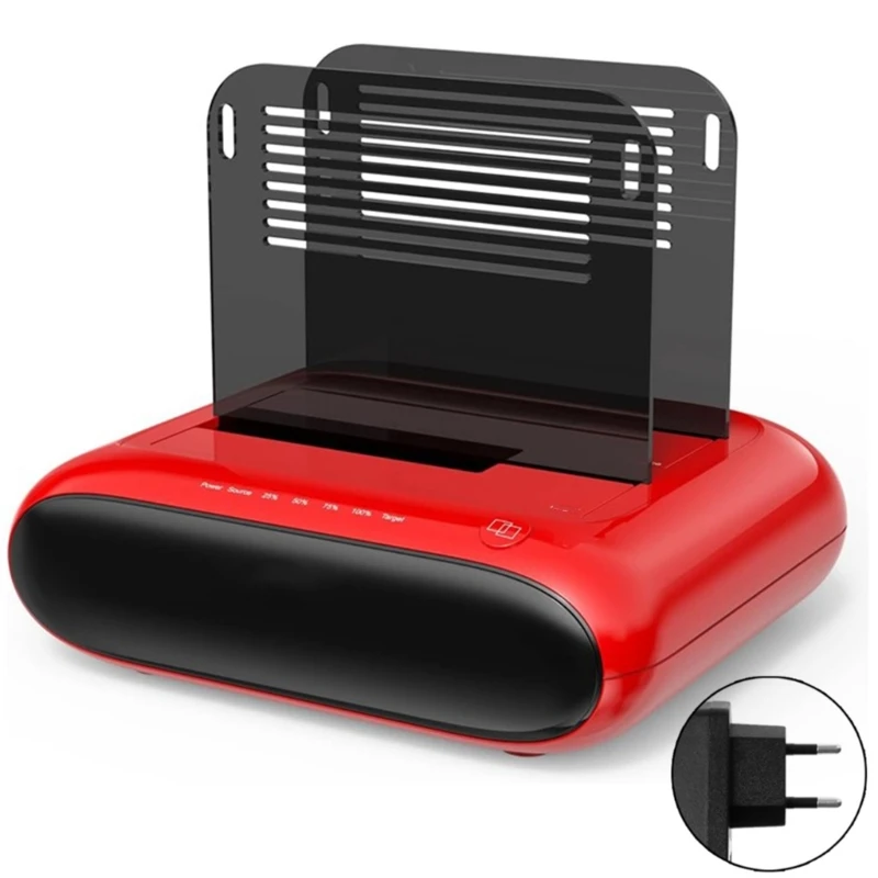 USB3.0-SATA 하드 드라이브 도킹 스테이션 2 베이 지원 클론 2.5/3.5인치용 12V 3A 전원 어댑터