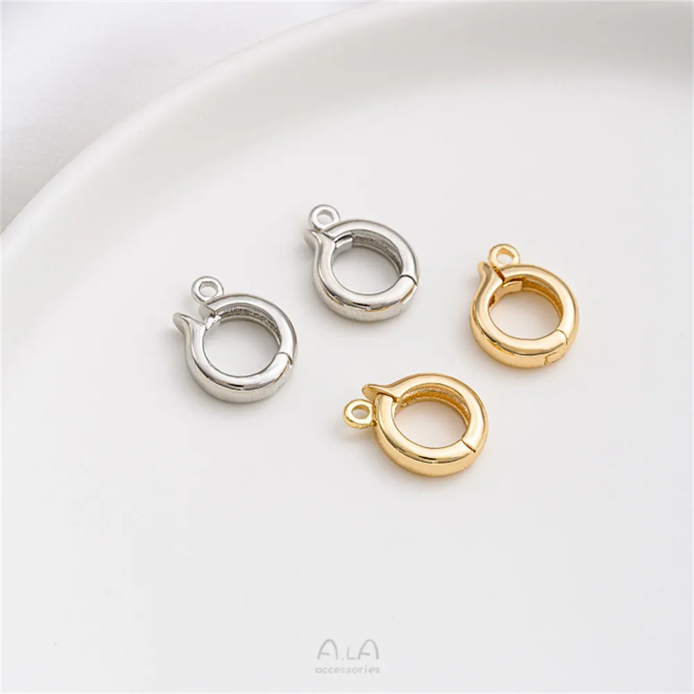 15x11mm 골드/플래티넘 컬러 목걸이 걸쇠 라운드 다목적 연결 버클 팔찌 쥬얼리 만들기 귀걸이 후크 용품