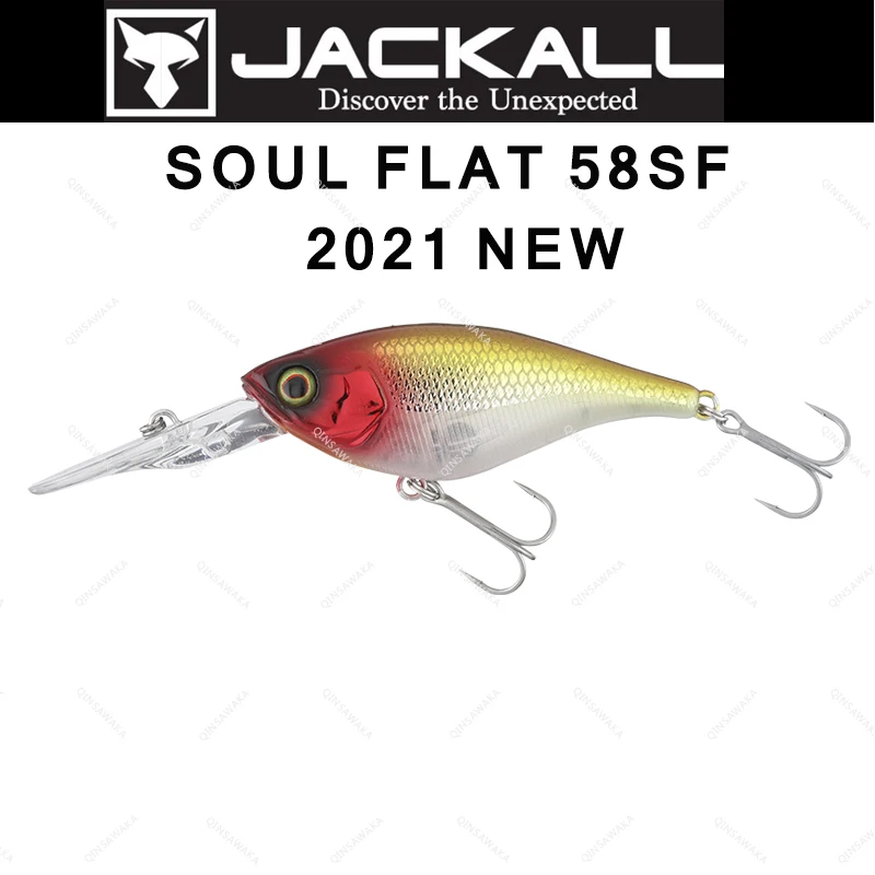 JAPAN JACKALL SOUL FLAT 58SF 58mm 6.8g Depth 1.5m bass Trout Slow Floating Lure Top Water Flat side body