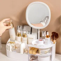 Large Capacity Cosmetic Storage Box with Clear Drawer - Multi-functional Makeup Organizer for Dressing Table Skincare Products a 2