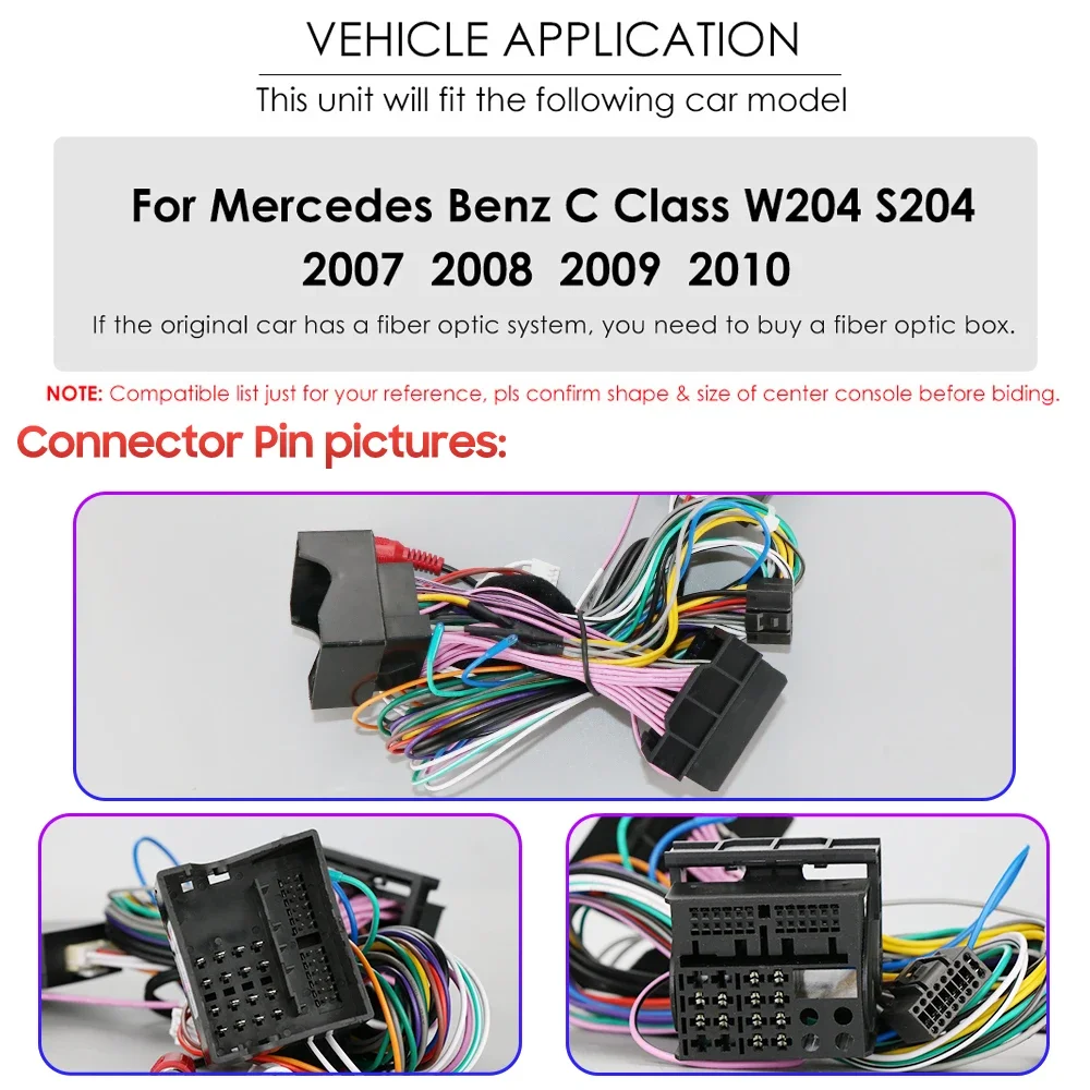 ADMLZQQ Für Mercedes Benz C-Klasse 3 W204 S204 2006-2011 Android 12 Car  Radio Stereo Sat NAV in Dash 9 Zoll Carplay Lenkradsteuerung  Sprachsteuerung