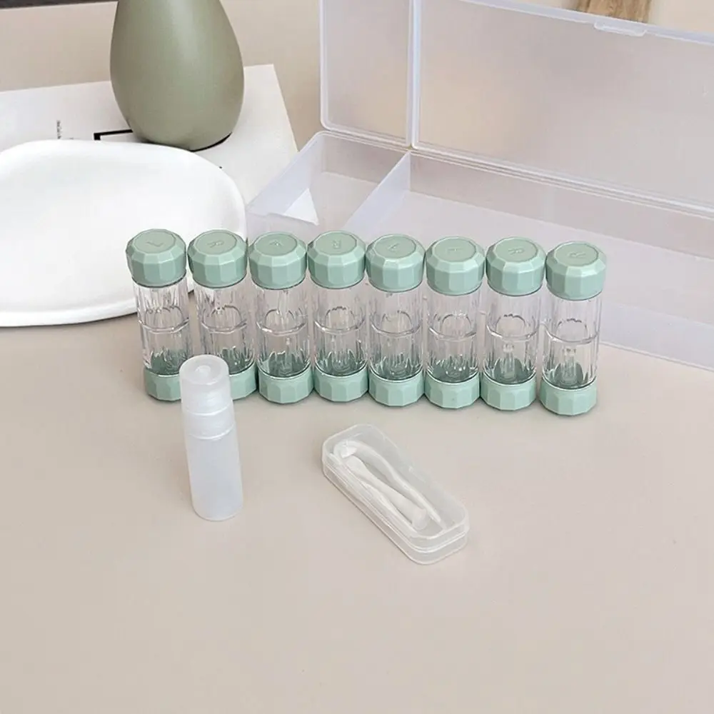 Stylish Portable Colored Contact Lens Case Set - 8-Piece Travel Container