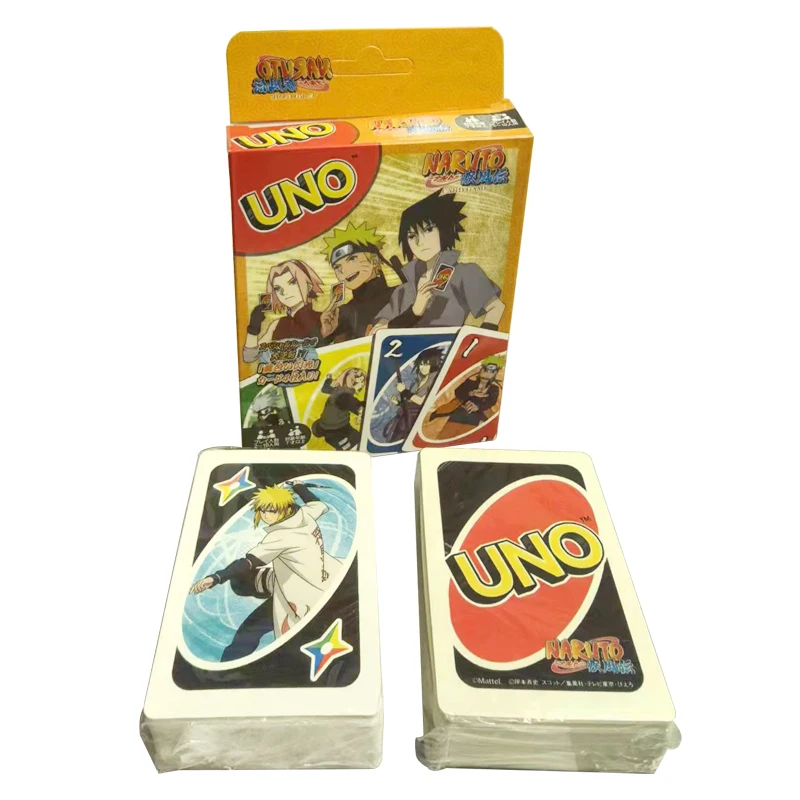 

Игры в аниме UNO, Наруто, семейная карточная игра, веселая модель, карточки для покера, подарочная коробка