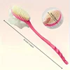 1 soft loofah brush and bristle bath body brush with curved long handle - odorless, manual exfoliating scrub suitable for full 4