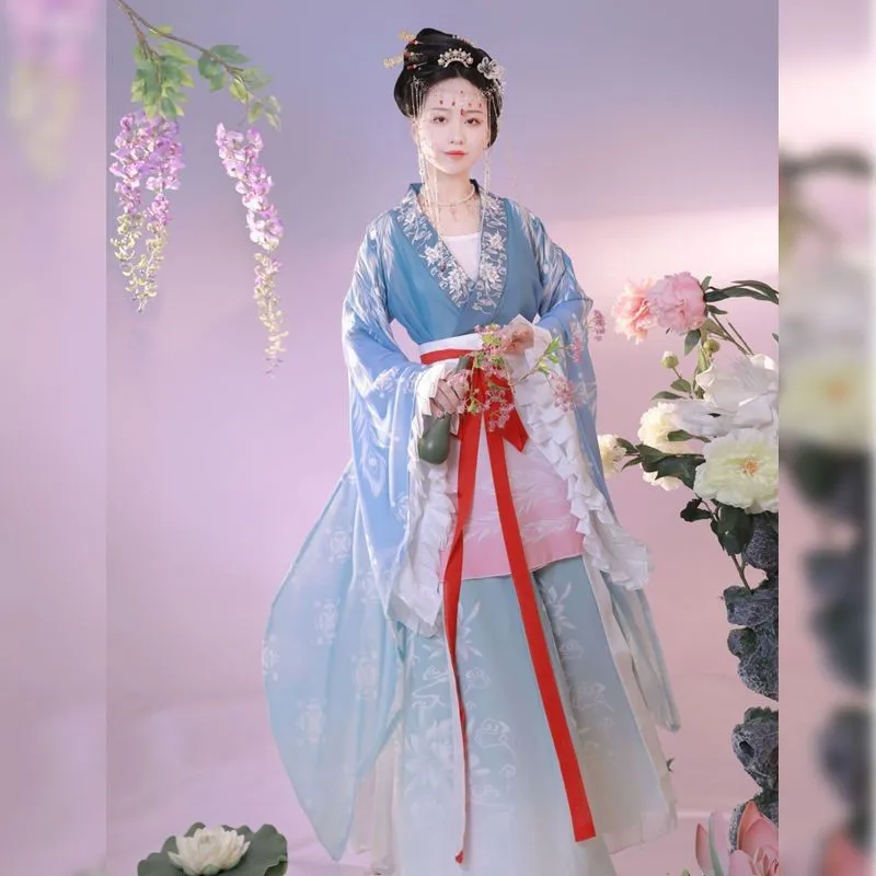 

Han Clothing Full Set Female Student Fairy Ancient Tang Suit Wei and Style Waist