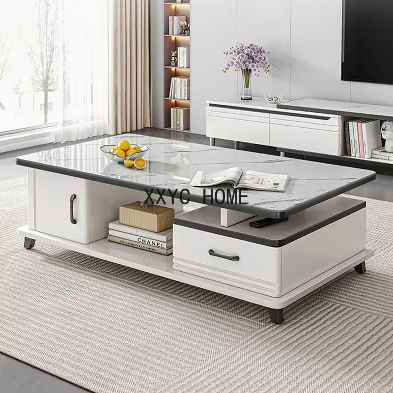

Room Coffee Table Modern Design Italian White Side Center Floor Meubles Minimalist Furniture