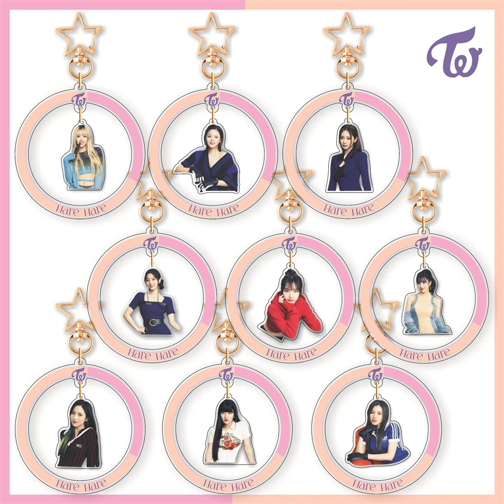 Kpop Twice Album Hare Hare Hare Portachiavi Borsa Ciondolo Sana Mina Tzuyu Momo Acrilico Stand Figura Accessori Da Tavolo Regalo Fan