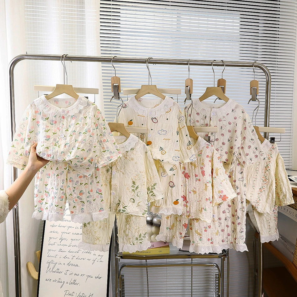 2 قطعة ربيع الخريف الفتيات ملابس خاصة مجموعات الأطفال بيجامة الصيف طويلة الأكمام ملابس المنزل الطفل الكورية تكييف الهواء دعوى مجموعة