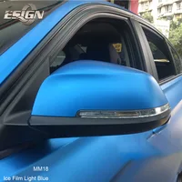 Ice Film Sky Blue Car Self Adhesive Vinyl Wrap Matte Chrome Motorcycle Decal Wrapping Vehicle Film Covering 1.52x18M Size Roll 2