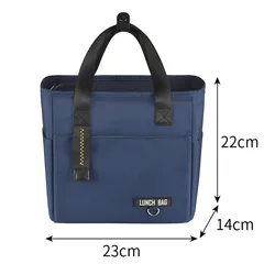 Large Capacity Insulated Thermal Lunch Tote for Women - Stylish Cooler Bag for Travel and Picnic (Navy - S)