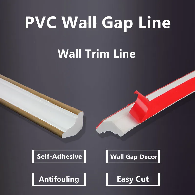 SelfAdhesive PVC Wall Gap Decor Strip Home Decoration Wall Trim Line