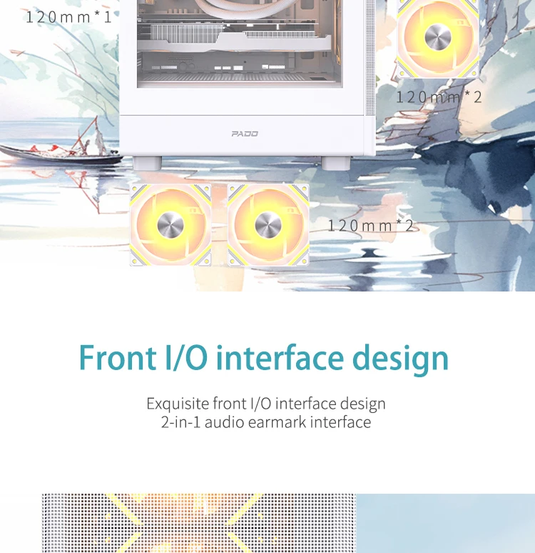 Computer Case Desktop DIY Itx Case Side Transparent Tempered Glass Water-cooled Gabinete PcM-ATX Case Gabinete Gamer 9