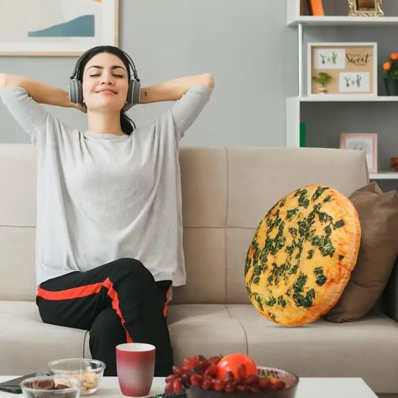 Simulation Tricky 3D Pillow Plush Pillow Funny Shrimp Tomato Ham And Bacon Pizza Food Hipster Print Cool Pizza 40cm