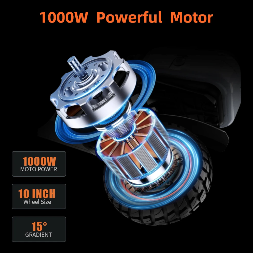 Ruitu M4 Max 1000W Powerful Motor Electric Scooter 10-inch Tire Foldable Scooter Maximum Speed 52 km/h With Box