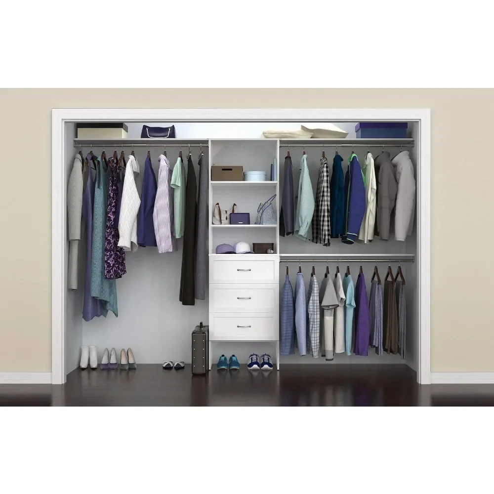Closet Organizer with Shelves, 3 Drawers, 25-Inch-Pure White 4