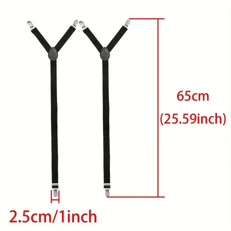 Adult Y-shaped Garter Belt Shirt Clip Men's Formal Suit Top Anti Wrinkle and Anti Slip Fixing Clip Extended Elastic Shirt Clips