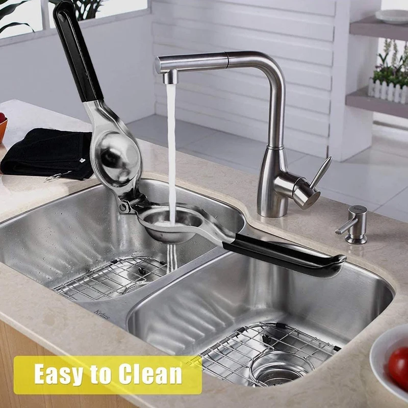Lemon Squeezer Stainless Steel Manual Lemon Juicer Lime Squeezer Press High Strength Silicone Handle