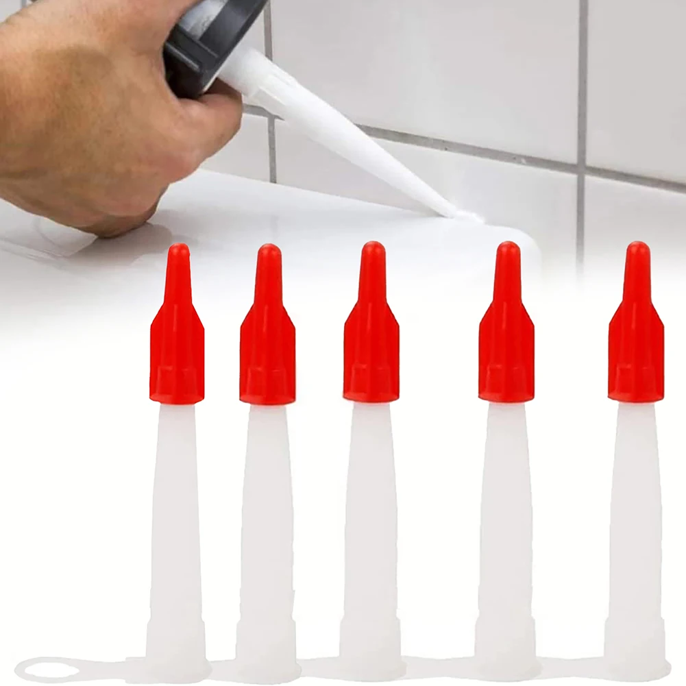 Caulking Gun Nozzles Replacement Tips Caulk With Red Nozzle Cartridge Spare Silicone Tube Screw Cover