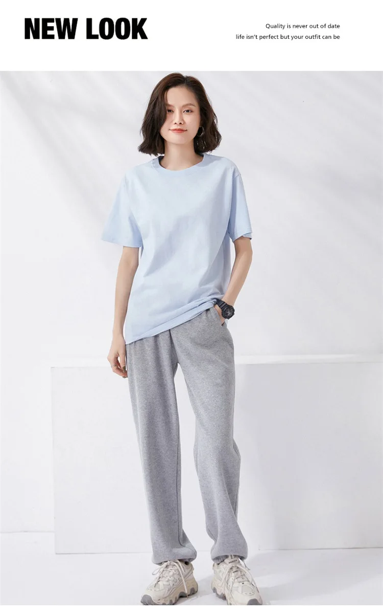 Women T-shirts 2024 Summer Tops Solid Short Sleeve Loose O-neck 100% Cotton Casual Ladies Shirts Harajuku Korean Woman Tshirts