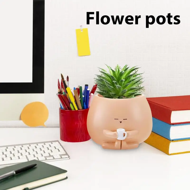 

Sitting Plant Pots Indoor planters Weatherproof Flowerpots Succulent containers Holding Cup Potted Plant Pot home decor