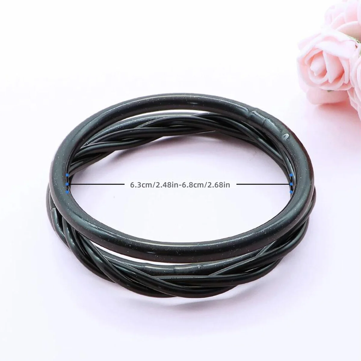 3Pcs/set Glitter Jelly Bangles Weaved Bracelet Set for Women Fashion Bohemia Silicone Lightweight Bracelets 3