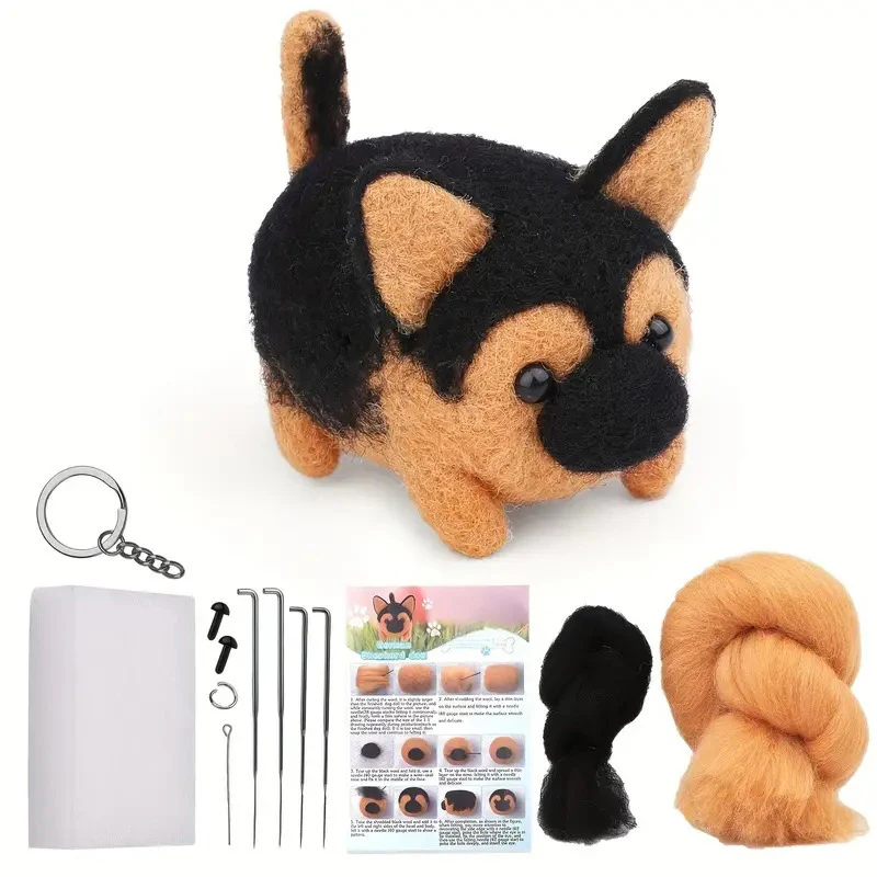 Description Picture 4 of itemNon-Finished Dog Cat Handmade Wool Felting Material Package Doll Toy DIY Child Gift Needle Felting Tool Kit