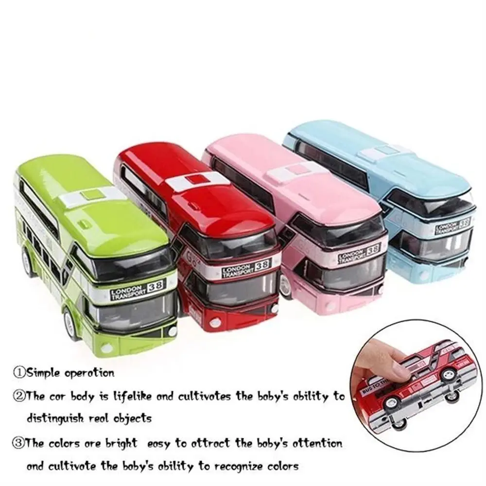 

Skin-Die Cast Plastic Double Decker Bus Toy New Pull back and return Alloys Model Pull Back Toys Kids Toy Kids