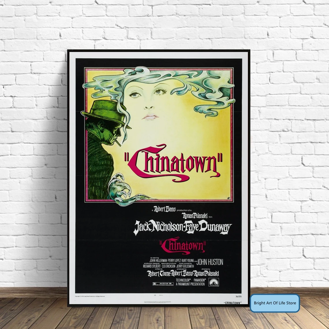 

Chinatown (1974) Movie Poster Cover Photo Canvas Print Wall Art Home Decor (Unframed)