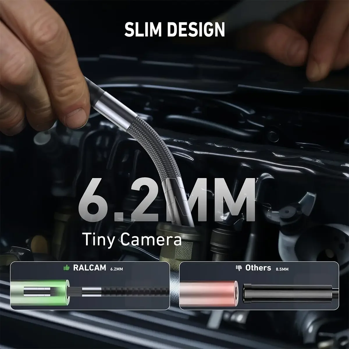 360 Degree Rotation Camera 4.3 Inch Endoscope 6.2mm 1080P Full HD Endoscope Camera for Industrial Inspection 6