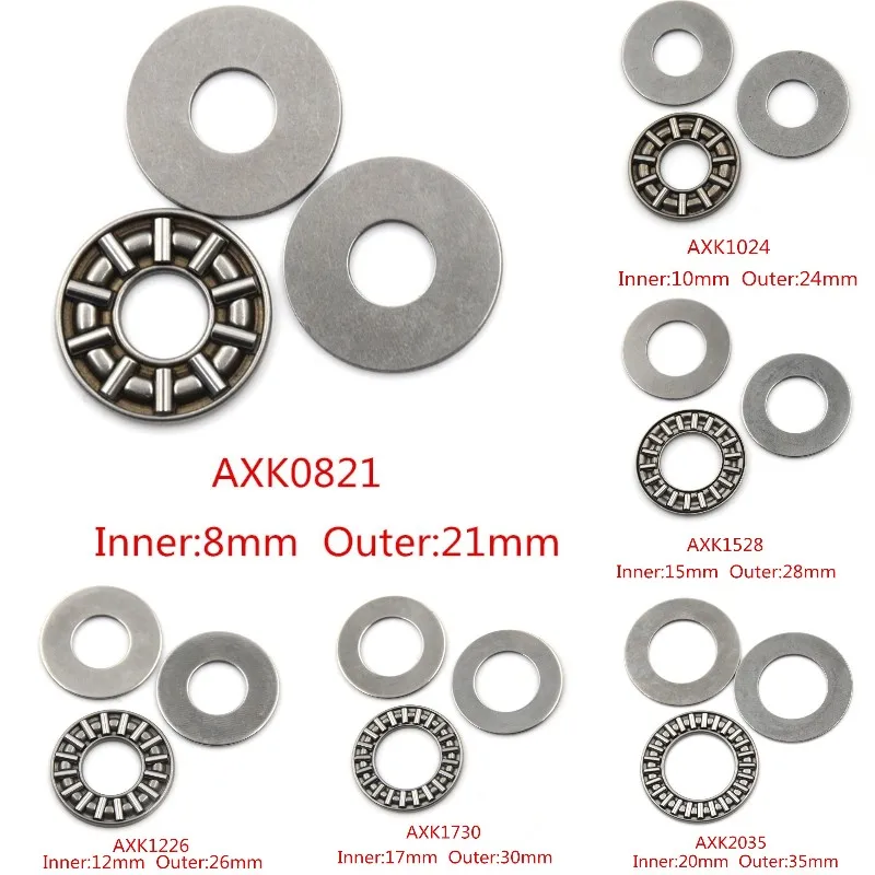 3 in 1 Plane Axial Ball Bearing Thrust Bearing AXK0821 AXK2542 Thrust Needle Roller With Two Washers ball bearing
