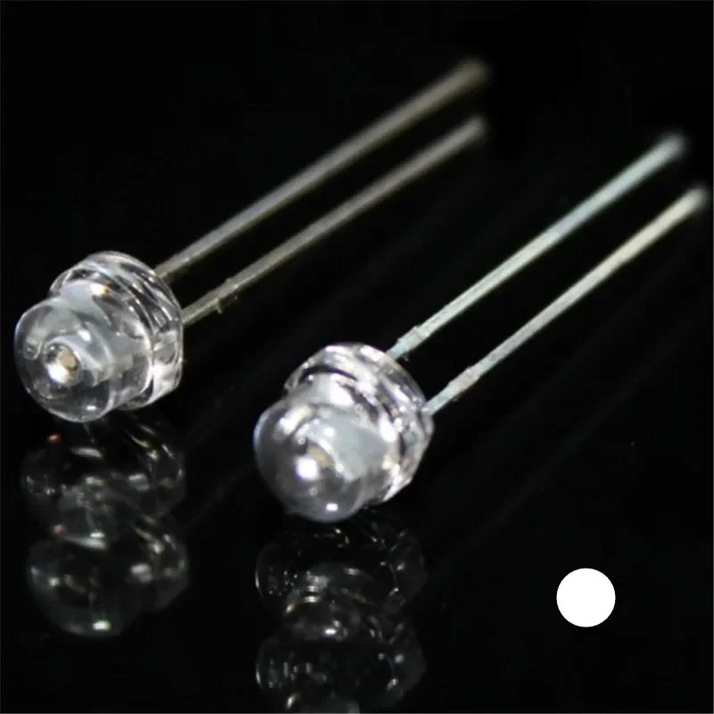 1000pcs/lot 5mm Hat shape  Warm White LED Lamp DC 3.0V -3.4V  white led Chips Short legs