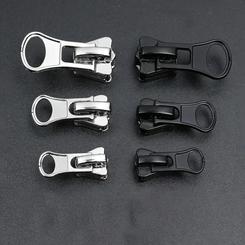 ナイロンコイルジッパーメタルジッパースライダーのプル 5 個のジッパープル交換ジッパー修理キットジッパースライダープルタブユニバーサ ジッパースライダー  5個セット ジッパーヘッド ジッパータブ ジッパープル 引き手 ファスナー スライダー 金具 チャック 部品 ... ジッパープラー、ジッパープルタブの交換、スライダーの交換、100PCS 5# メタルシルバー両面ナイロンヘッドプーラー DIY 手仕