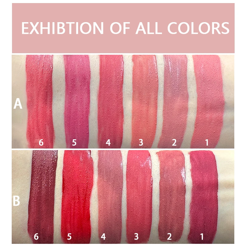 6-color Lip Gloss Liquid Lipstick Stain-proof Waterproof